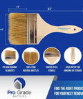 24 Pack 4 Inch Chip Paint Brushes With Disposable Natural China Bristles, Square Trim, Solid Wood Handles Illustrated Product Guide