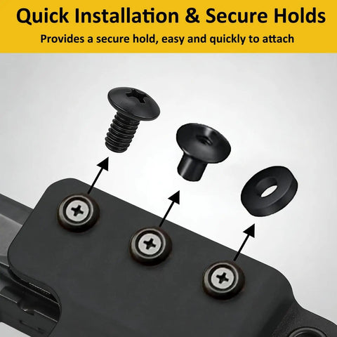 Heavy Duty Chicago Screws One Quarter Inch Twenty Pack Holster Screw Kit For Diy Kydex Belts And Leather Clips showing secure hold installation screws.