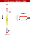 Heavy Duty Web Sling Built Tough 3.3 Ft Single Leg Strap For Lifting Up To 6600 Lbs With G80 Steel Hook Polyester Construction