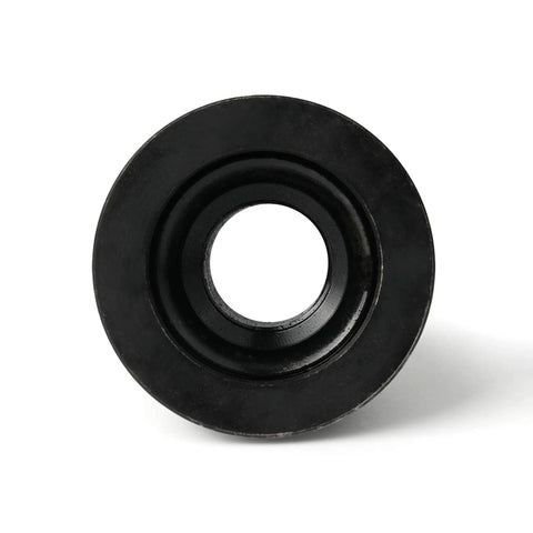 Road Ready Swivel Flange Trailer Lug Nuts 5/8 Inch 18 Thread Grade 8 Black Oxide Finish close up view of flange inner structure.