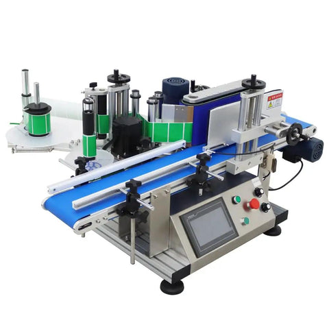 No Sweat Automatic Desktop Labeling Machine For Round Bottles High Speed Conveyor With Smart Touch Screen and heavy duty build.