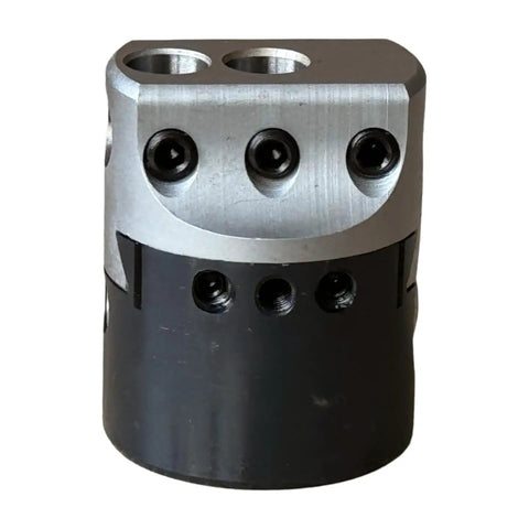 Close-up of a 2 Inch Boring Head With MT2 Shank, 3/8-16 Thread, 1/2 Inch Boring Bar Set, precision tool for milling setups