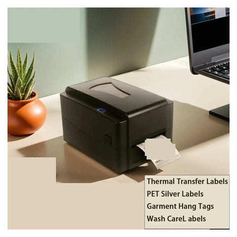 Slick Mini Thermal Label Printer Featuring Wireless Wifi And Usb Hookup As A Total Game Changer For Rapid Shipping DIY Crafting At Home Or Side Hustle Barcode Tape Maker on desk