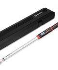 Digital Torque Wrench Half Inch Drive Beefy Pro Grade With Buzzer And LED Indicator, case, on white background