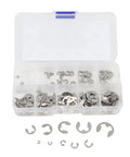 120 Piece E Clip And C Clip Retaining Ring Set For Industrial Hardware, 304 Stainless Steel Circlips, 12 Sizes, in organizer case