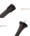 Close-up of Two Pack Premium Spring Door Stoppers In Glossy Oil Rubbed Bronze Featuring Flexible Black Rubber Pads, showing rubber tip.