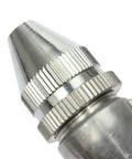 Close-up of 0.5mm nozzle for Top Tier Gravity Feed Pneumatic Spray Gun With 0.5mm Nozzle For Flawless Auto Paint Jobs Built Tough Alloy Frame And Chrome Caps Delivers A Killer Smooth Finish Every Time.