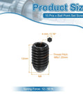 Heavy Duty Carbon Steel Ball Point Set Screws With Hex Socket Spring Plunger Mechanism Used For Industrial Machines And Furniture Repairs Ships As Ten Black Grub Bolts with size details.