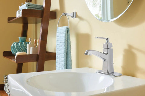 Retreat Collection Slick Chrome Bathroom Hand Towel Ring With Hardware No Fuss Install For Bath Or Kitchen, Durable Reflective Finish