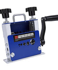 Pro Grade Wire Stripping Machine Hand Crank Or Drill Powered With 6 Hole V Groove For 3.5 To 17 Mm Cables Adjustable Cutting Depth Portable Insulation Stripper Tool For Fast Clean Wire Prep, blue metal hand-crank wire stripper