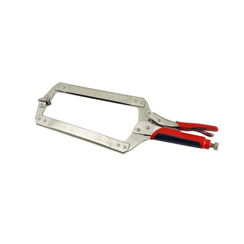 18 Inch Locking C Clamp Pliers With Swivel Pad For Welding And Woodworking, Heavy Duty Locking Pliers, Chrome Vanadium, Side View