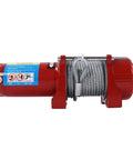 Heavy Duty 4500lb Electric Winch Kit For Trucks And Trailers With Easy Install Planetary Gear design side view with steel cable.