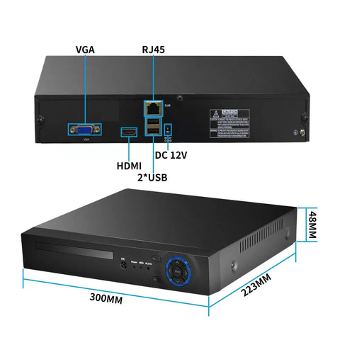 Top Tier 32 Channel 4K NVR Records Up To 8 Megapixel Resolution Across All Ports, featuring HDMI and USB ports.