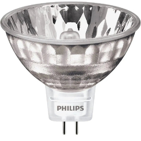 Indoor Flood MR16 20W 12V light bulb, GU5.3 bi-pin base, reflective surface, part of a three pack, energy saving, dimmable, long lasting