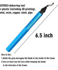 7 Piece Burr Busting Deburring Tool Set With High Grade Swivel Blades And Metal Handle For Deburring Metal Resin PVC Pipes Copper Plastic And 3D Printed Parts Including Hole Internal Chamfer Tool with blue handle