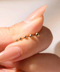 10K Yellow Gold Ball Stud Earrings 3mm for Dope Everyday Wear Tarnish Resistant High Polish Finish with Secure Push Back Closure Lightweight Durable Jewelry for Women Perfect Gift for Her, 3mm gold studs in hand