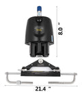 Beefed Up Hydraulic Outboard Steering Kit For Boats 150HP With Built In Two Way Lock Cylinder Includes Pump And Two 20 Ft High Strength Nylon Hoses For Single Station Single Engine Marine System, components displayed