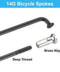 14G Bicycle Spokes 292 Mm 11.5 Inch Stainless Steel J Bend 2 Mm With Brass Nipples, showing spoke and nipple details