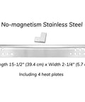 Charbroil Advantage Series 4 Burner Grill Replacement Parts Kit stainless steel heat plate dimensions and details.