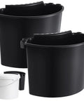 Two Pack Car Detailing Bucket Organizer Set With 10.2 x 7.8 x 5.5 Inch Buckets Caddy For Tools Wash Accessories And Car Care Portable Hanging Organizer For Home Garage Camping Black