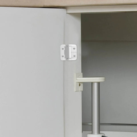 Premium Quality Torque Cabinet Door Hinges With 1.8nm Torque Zinc Alloy Silver Finish For Smooth Self-Closing Action Ideal Replacement For Kitchen Cupboard Doors Featuring Adjustable Angle Stops By Beavorty Easy Install For Home Upgrades And Diy Projects installed on open kitchen cupboard door