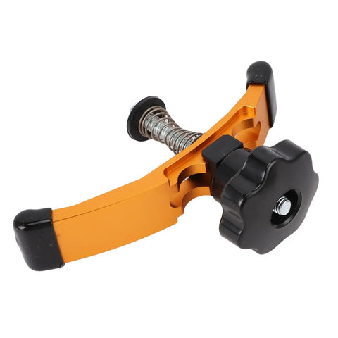 Heavy Duty Aluminum Clamp Set for T Track Systems with black knob, 5-3/8 inch reach for CNC router and woodworking use.