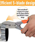 Five Blade Sheet Metal Crimper Pliers Hand Crimping Tool For HVAC Ductwork crimping stainless steel duct pipe with efficient 5-blade design