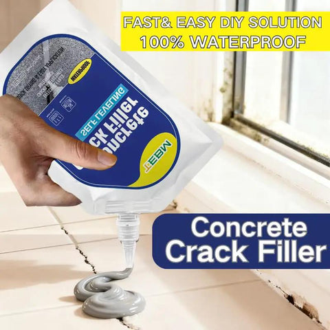 Tough-As-Nails Concrete Crack Filler With Base Seal, 30-Minute Fast-Track Cure For Forklift Traffic, Heavy-Duty Repair Compound For Commercial Walkways, Loading Docks, With Steel-Wheel Armor showing application in a tube, filling cracks.
