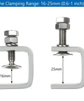 8 Pack 1 Inch C Clamp Set, Heavy Duty 304 Stainless Steel Tiger Clamps With Stable Wide Jaw Opening And I Beam Design, Clamping Range 16-25mm