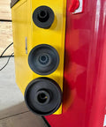 Heavy Duty Wheel Balancer For Cars And Trucks Featuring Laser Tech showing rubber mounts for precise wheel alignment.