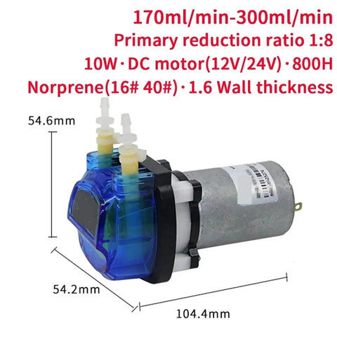 Khs Mini Peristaltic Pump 12V Or 24V Motor High Flow Self Priming Liquid Transfer And Dosing With Sv3n40 Head Great For Aquariums And Fluid Control Projects Quick And Reliable Performance