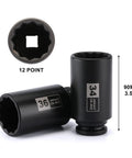 Deep Axle Nut Socket Set For One Half Inch Drive With 12 Point Design Extra Deep Impact Sockets 29mm To 39mm 8 Pack CR MO Chrome Moly Steel