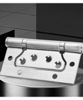 Door hinge set, stainless steel heavy-duty with mounting holes, front view (Amazon brand)
