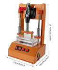 Universal PCB Test Frame And DIY Circuit Board Testing Stand, orange metal bench jig, 25.75cm tall