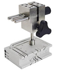 Mini Bench Vise Table Clamp for Model Making and Jewelry Crafting, metal fixture on desktop base, precision tool for small parts