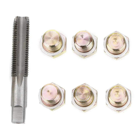Fresh Oil Drain Plug Tap M13 X 1.25MM Thread Repair Kit For Fixing Stripped Holes And Restoring Proper Fit With New Screw Washer For Your Car Maintenance Needs, iron tap and washers