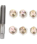 Heavy Duty M13 X 1.25mm Oil Pan Drain Plug Thread Repair Kit To Fix Stripped Threads And Stop Leaks With Precision Tap Tool For Easy Car Maintenance And Quick Engine Fluid Service Without A Messy Job, steel tap and six drain plugs