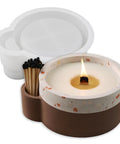 Big Ol Candle Holder Mold for Silicone Resin and Concrete DIY Vessels Round Storage Jar with Match Holder, 15.2oz capacity