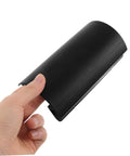 Close-up of a black plastic corner guard from Four Pack Soccer Table Corner Protectors And Edge Guards For Foosball Tables.