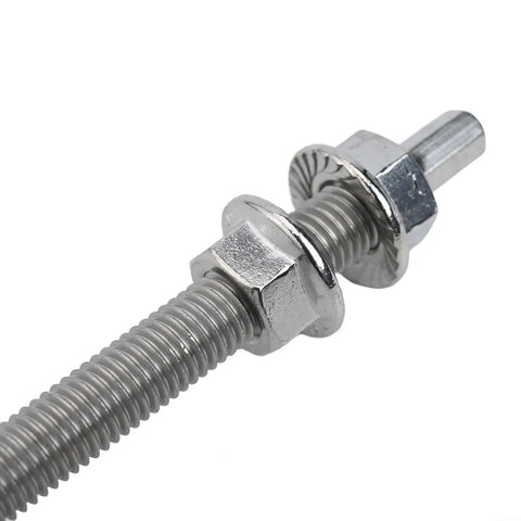 Pro Grade M10 Hanger Bolts A2 Stainless Steel With Epdm Weather Seal And Preassembled Aluminum Rail Mounting Kit For Solar Pv Panels On Metal Wood Roofs Quick And Slick Install close-up of stainless steel bolt and nut