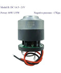 Heavy Duty Brushless DC Motor Electric Fan 5 Amp 11 To 21 Volt showing motor with wires and housing detail for industrial use.