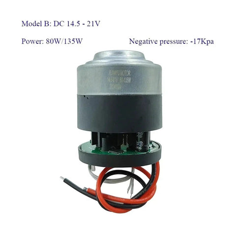 Heavy Duty Brushless DC Motor Electric Fan 5 Amp 11 To 21 Volt showing motor with wires and housing detail for industrial use.