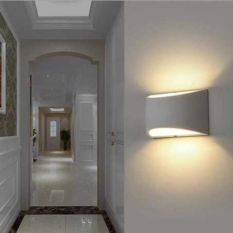 Dope LED Wall Sconce Light 7W Warm White 2700K up and down plaster finish in hallway setting