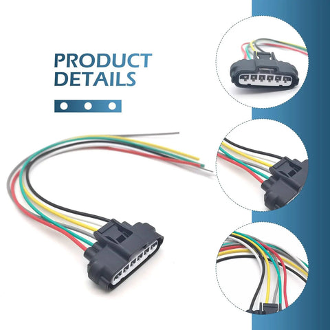 2 Pack Throttle Body Pigtail 6 Pin Plug And Play Throttle Position Sensor Repair Connector Waterproof And Heat Resistant Vehicle Harness