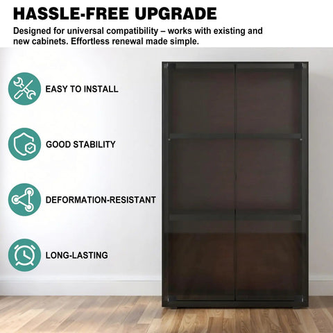 Bulk Pack 8 Frameless Glass Door Hinges With Screws Black No Drill 90 Degree Replacement Hinges marketing highlights