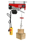 Heavy Duty Electric Hoist With 1543 Lbs Capacity And Dual Rope Modes For Garage Or Warehouse, featuring 1200W motor and wired remote.