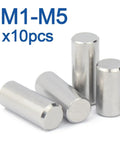 10 Piece Stainless Steel Cylindrical Pin Locating Dowel Set M1.5 Through M5 304 A2-70 Grade GB119 Precision Alignment Fasteners
