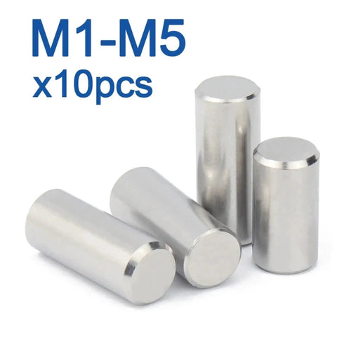 10 Piece Stainless Steel Cylindrical Pin Locating Dowel Set M1.5 Through M5 304 A2-70 Grade GB119 Precision Alignment Fasteners