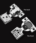 Heavy Duty Soft Close Cabinet Hinges 2 Pack No More Door Slams Smooth As Butter Satin Nickel front and back view