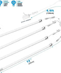 Under Cabinet Lighting Bar For Kitchens And Bookshelves, Ultra Slim LED Light set with dimensions and power adapter